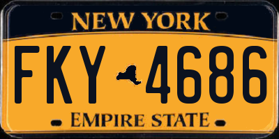 NY license plate FKY4686