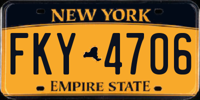 NY license plate FKY4706