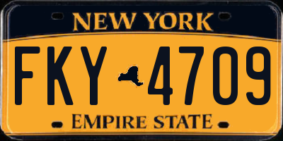 NY license plate FKY4709