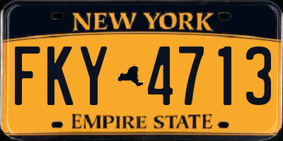 NY license plate FKY4713