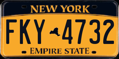 NY license plate FKY4732