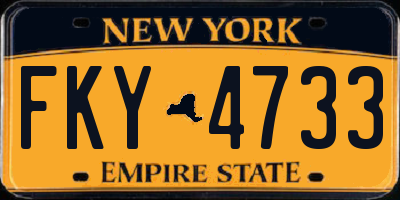 NY license plate FKY4733