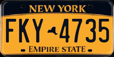 NY license plate FKY4735