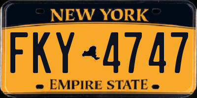 NY license plate FKY4747