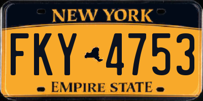 NY license plate FKY4753