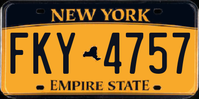 NY license plate FKY4757