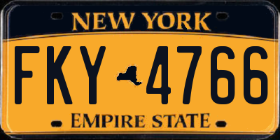 NY license plate FKY4766