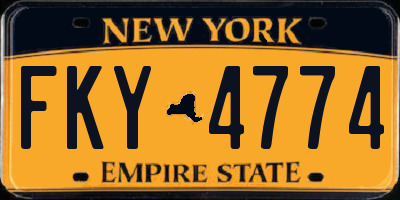 NY license plate FKY4774