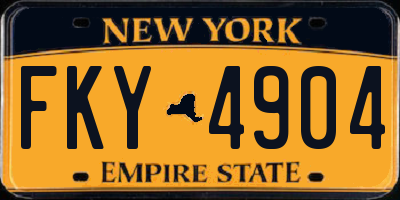 NY license plate FKY4904