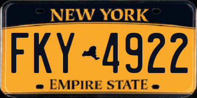 NY license plate FKY4922