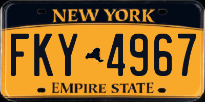 NY license plate FKY4967