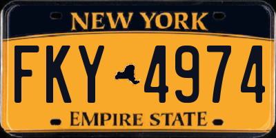 NY license plate FKY4974