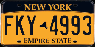 NY license plate FKY4993
