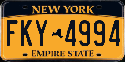 NY license plate FKY4994