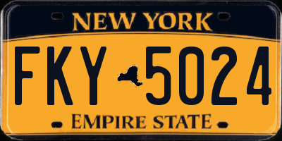 NY license plate FKY5024