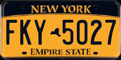 NY license plate FKY5027