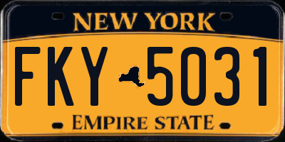 NY license plate FKY5031