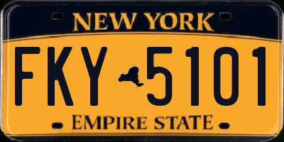 NY license plate FKY5101