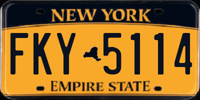 NY license plate FKY5114