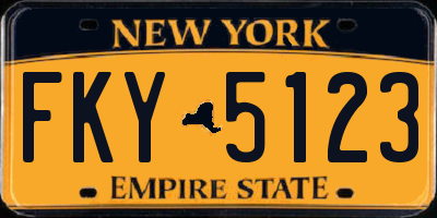 NY license plate FKY5123