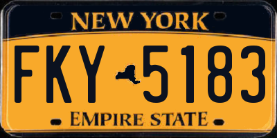 NY license plate FKY5183