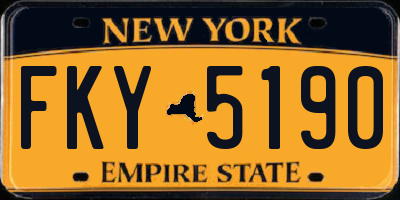 NY license plate FKY5190