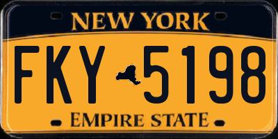 NY license plate FKY5198
