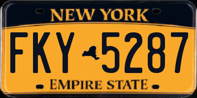NY license plate FKY5287
