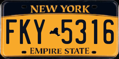 NY license plate FKY5316