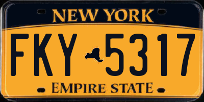 NY license plate FKY5317