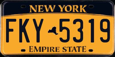 NY license plate FKY5319