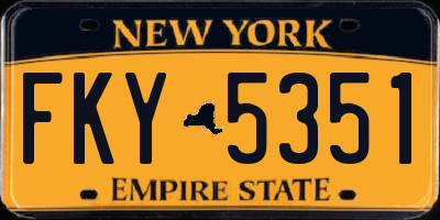 NY license plate FKY5351