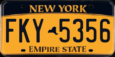 NY license plate FKY5356