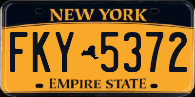 NY license plate FKY5372