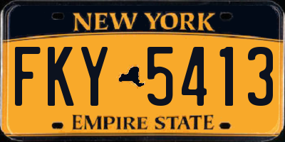 NY license plate FKY5413