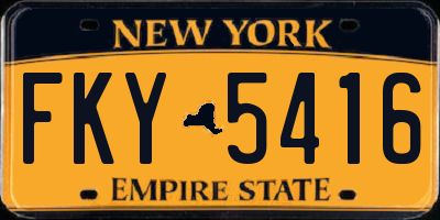 NY license plate FKY5416