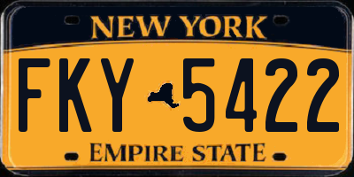 NY license plate FKY5422