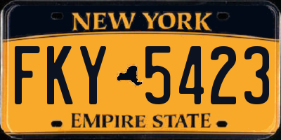 NY license plate FKY5423
