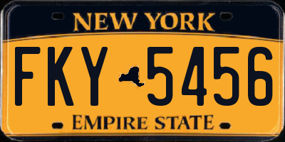 NY license plate FKY5456