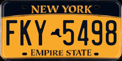 NY license plate FKY5498