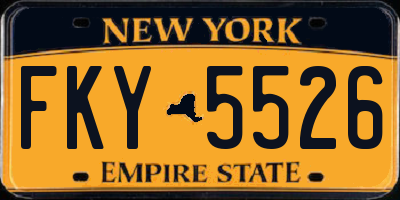 NY license plate FKY5526