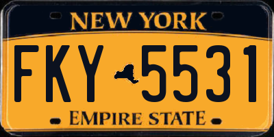 NY license plate FKY5531
