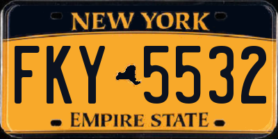 NY license plate FKY5532