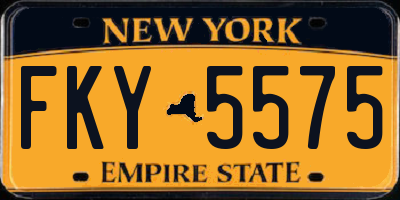 NY license plate FKY5575