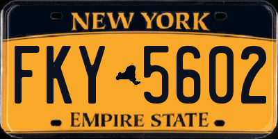 NY license plate FKY5602