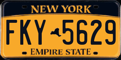 NY license plate FKY5629
