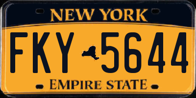 NY license plate FKY5644