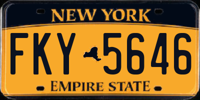 NY license plate FKY5646