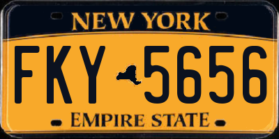 NY license plate FKY5656