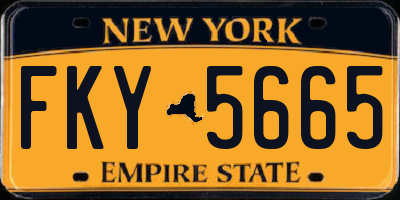 NY license plate FKY5665